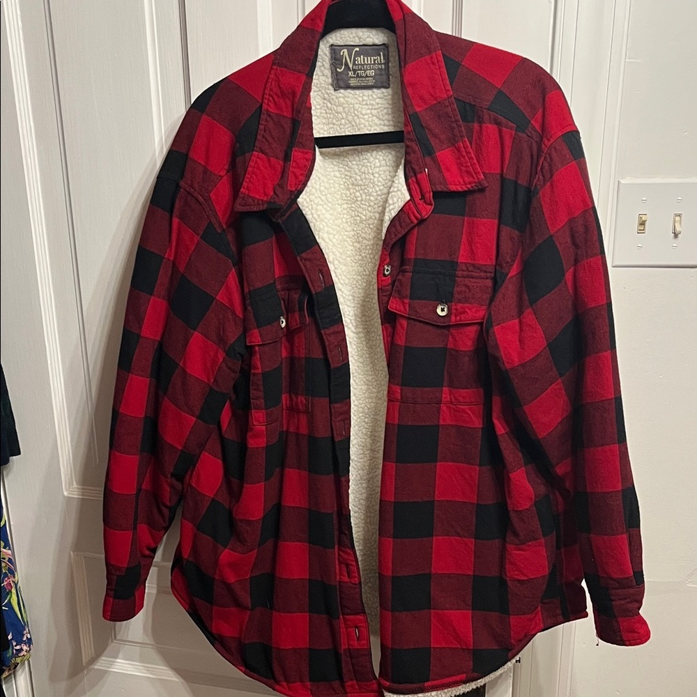 Natural Reflections Red and Black Plaid Jacket